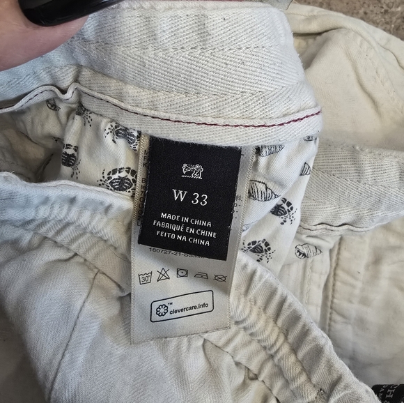 Scotch & Soda Mens Cream Shorts Sz 33 - Picture 3 of 3